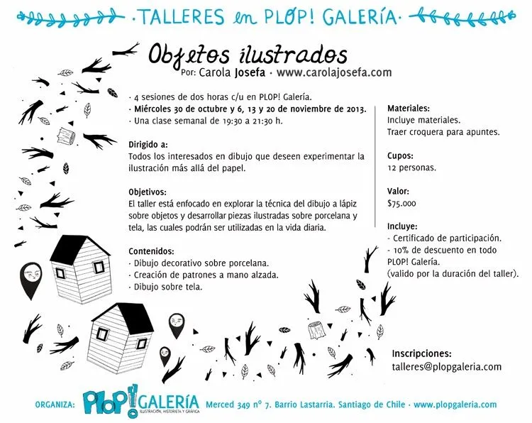 Talleres PLOP! Galería · Ilustración Chile: Taller de objetos ...