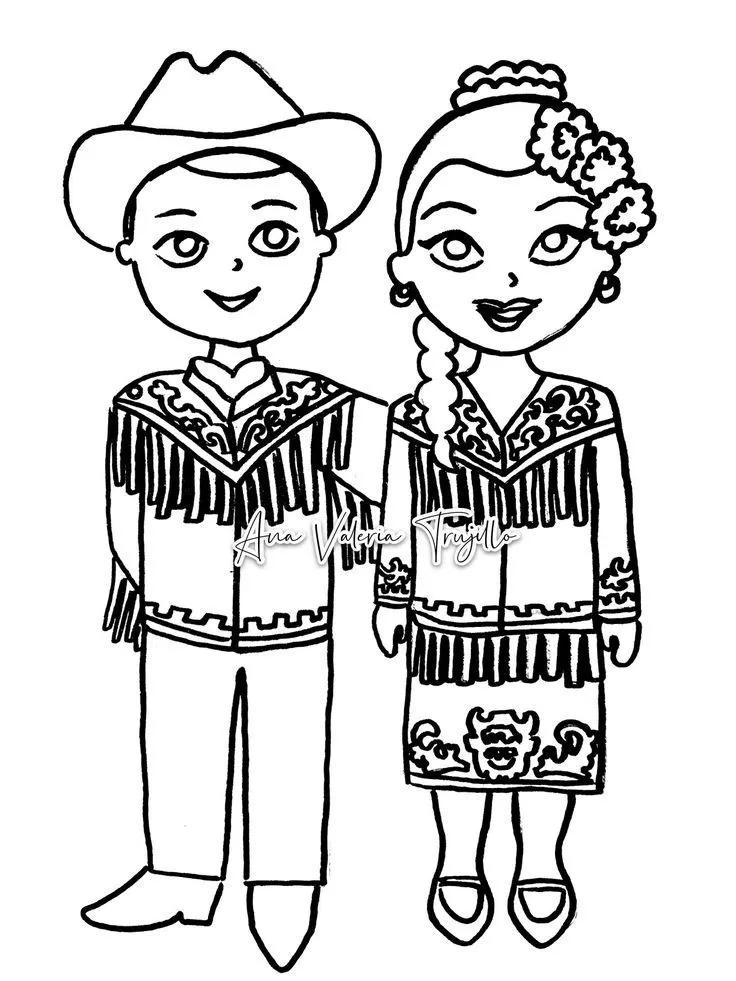 Tamaulipas | Trajes tipicos de mexico, Traje tipico de tamaulipas,  Indigenas para colorear