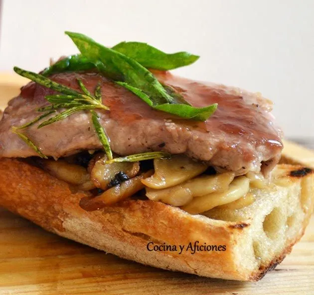 Tapa de solomillo de iberíco con champis y toque gracioso, receta ...