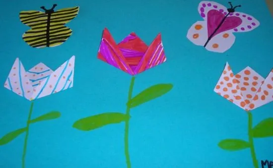 Tapas de Álbum: Flores de Origami | Manualidades Infantiles