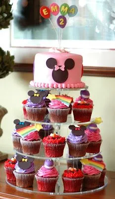 Tara's Cupcakes: Barney, Minnie Mouse and Elmo Cake/Cupcake Tower