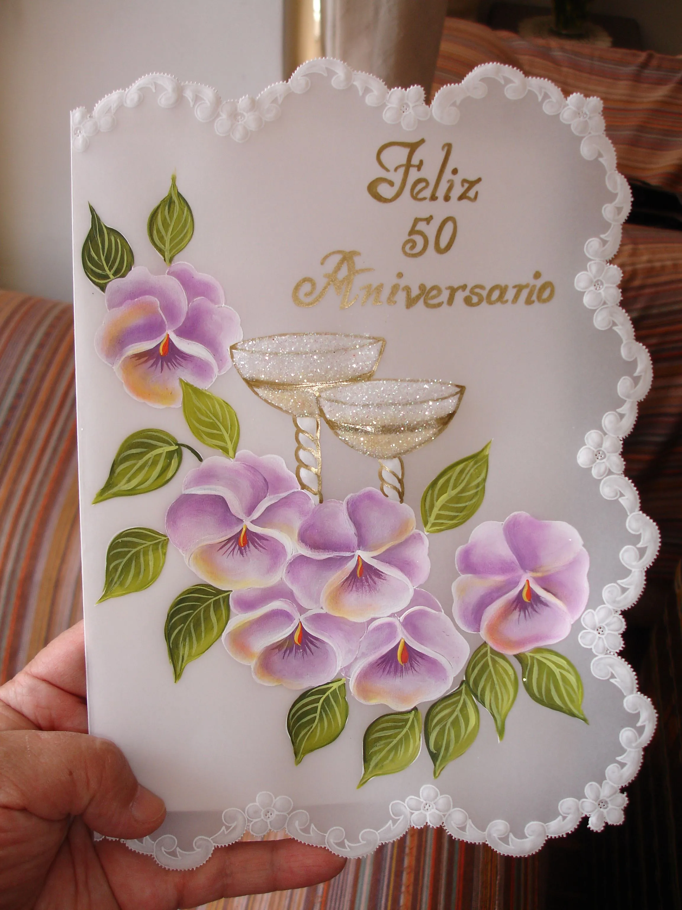 TARJETA PARA 50 ANIVERSARIO | Parchment cards, Parchment crafts, Parchment  craft