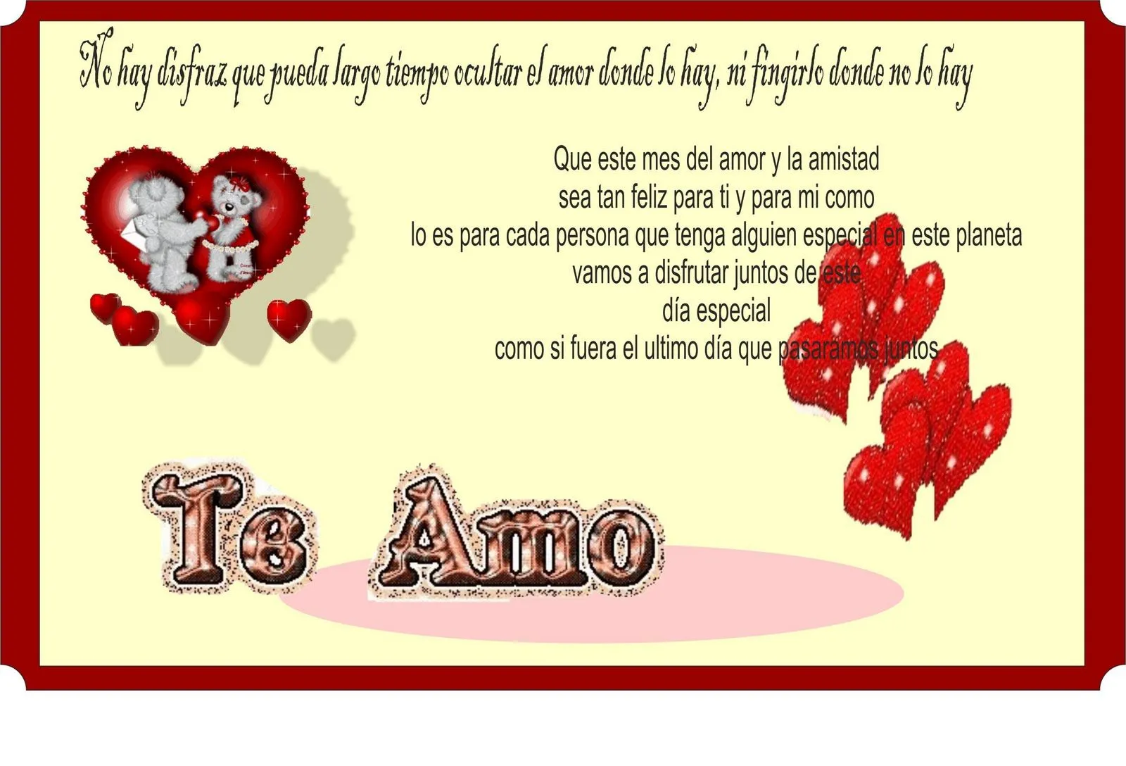 TARJETA AMOR Y AMMISTAD