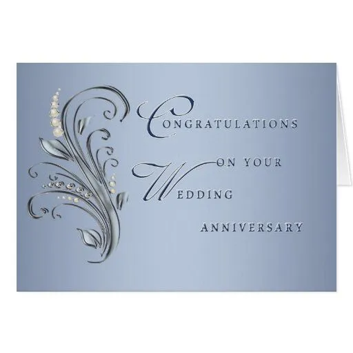 Tarjeta del aniversario de boda de la perla del di | Zazzle