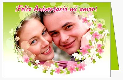 Tarjeta Aniversario con Flores ~ Foto Sorpresas