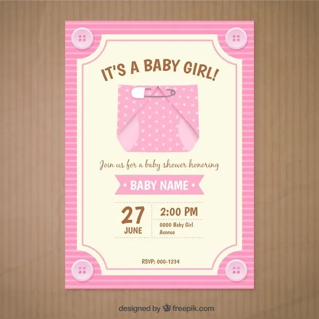 Tarjeta de bienvenida del bebé para niña | Descargar Vectores gratis