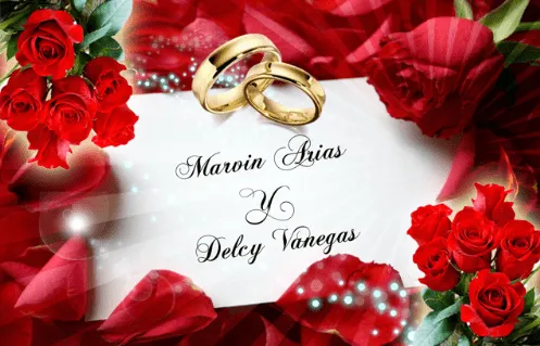 DaVinci Arts and Design: TARJETA DE BODA EN ROSAS ROJAS PARA MESA