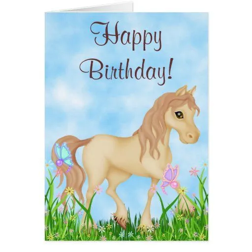 Tarjeta bonita del feliz cumpleaños del caballo y | Zazzle