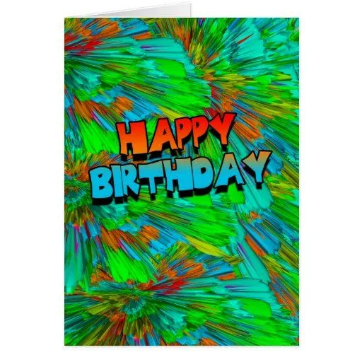 Tarjeta de cumpleaños abstracta moderna 3d - feliz de Zazzle.