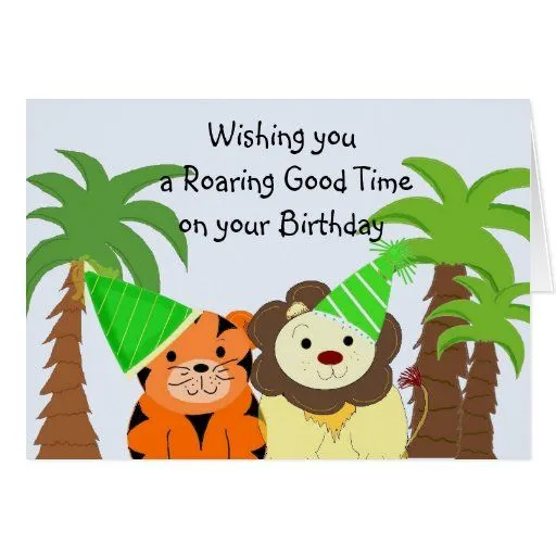 Tarjeta de cumpleaños de los animales de la selva | Zazzle