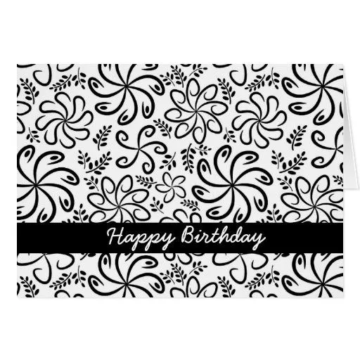 Tarjeta de cumpleaños blanco y negro hermosa | Zazzle