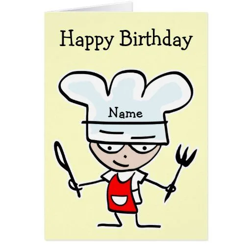 Tarjeta de cumpleaños para el cocinero o el cocine | Zazzle