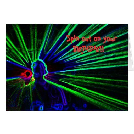 Tarjeta de cumpleaños de DJ y de las luces laser | Zazzle