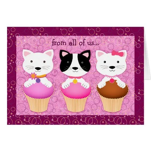 Gatitos divertidos en tarjeta de cumpleaños de las de Zazzle.