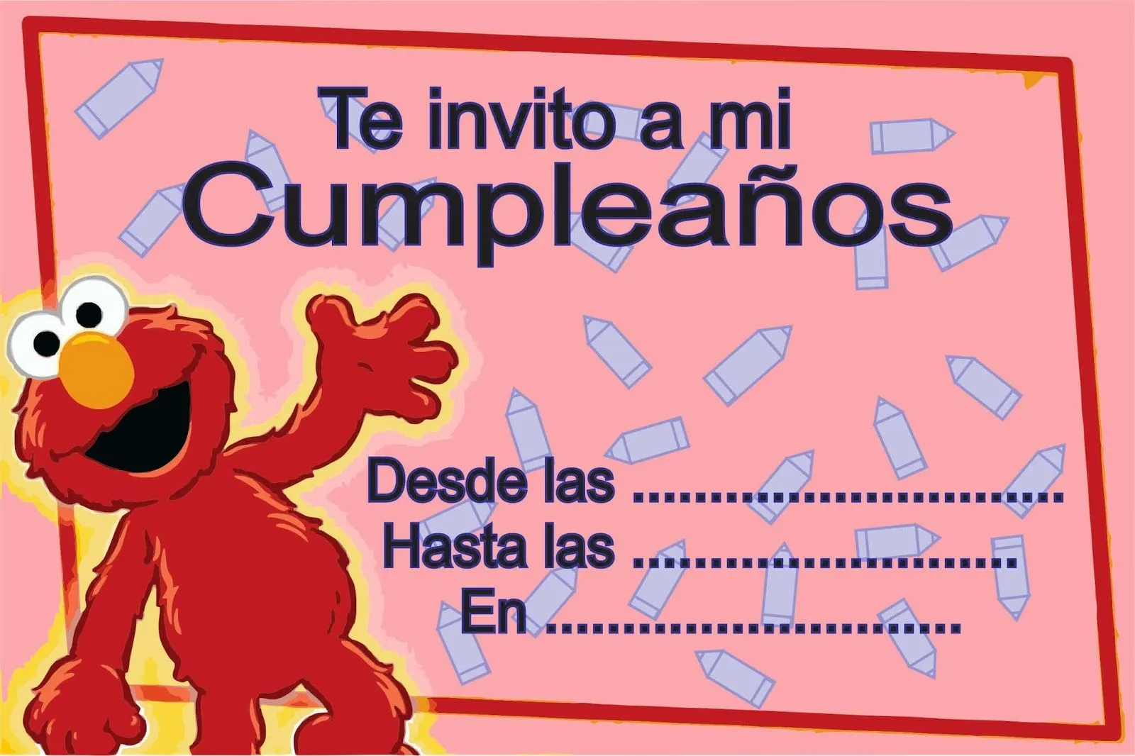 Tarjeta de cumpleaños Elmo - editable en corel cdr - Imagenes ...