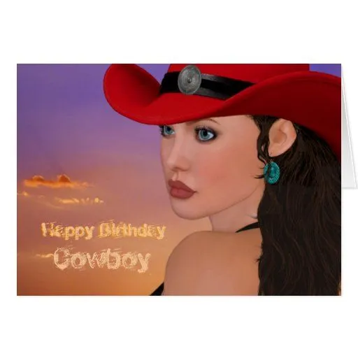 Tarjeta de cumpleaños de encargo de la vaquera del | Zazzle