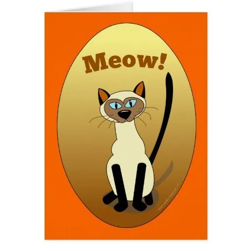 Tarjeta de cumpleaños del gato siamés | Zazzle