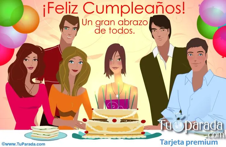 Tarjeta de cumpleaños de grupo para mujer.. Cumpleaños, ver ...