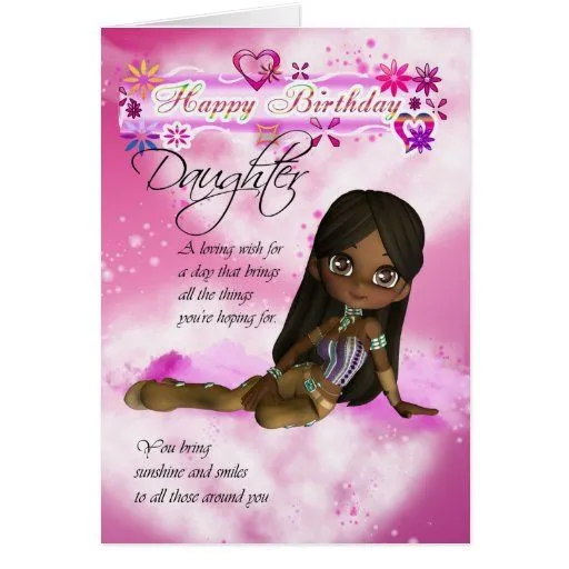 Tarjeta de cumpleaños para la hija, coll de la emp de Zazzle.