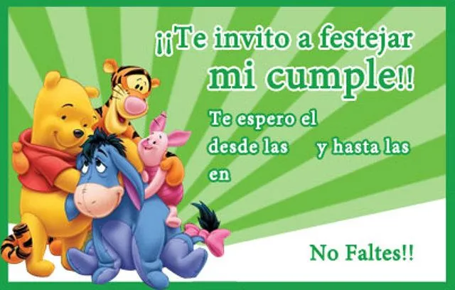 Tarjeta de cumpleaños ( invitacion)Winnie Pooh - Galería de ...