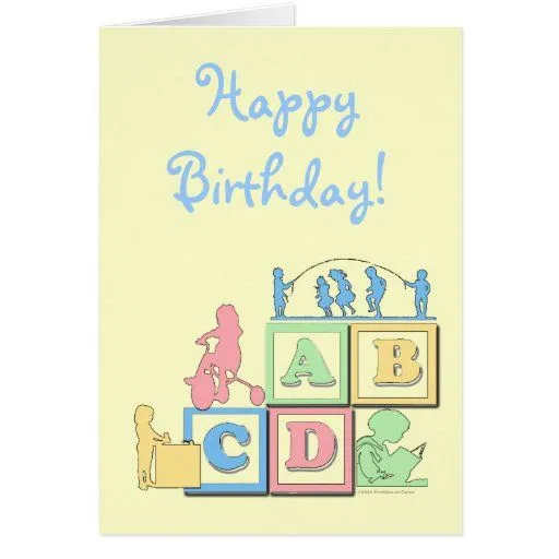 Tarjeta de cumpleaños preescolar de Zazzle.