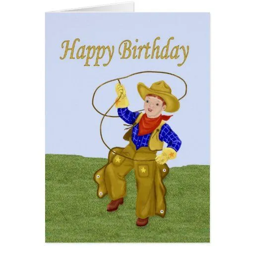 Pequeña tarjeta de cumpleaños del vaquero | Zazzle