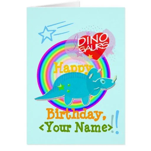 Tarjeta del dinosaurio del feliz cumpleaños con no de Zazzle.