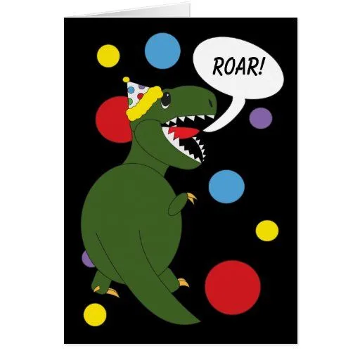 Tarjeta del dinosaurio de T-Rex del cumpleaños | Zazzle