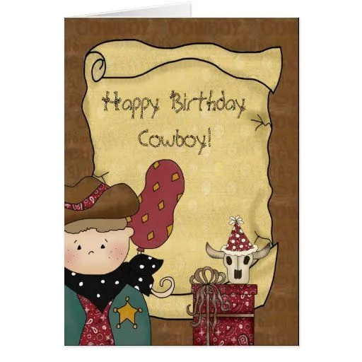 Tarjeta de felicitación del cumpleaños del vaquero de Zazzle.