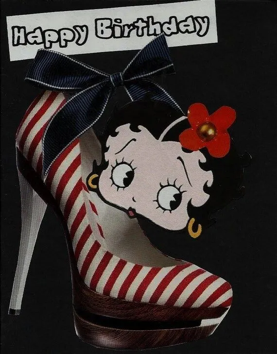 Tarjeta del feliz cumpleaños Betty Boop Fashionista por greatpaper