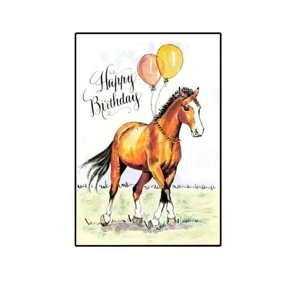 Tarjeta del feliz cumpleaños caballo por hilink en Etsy