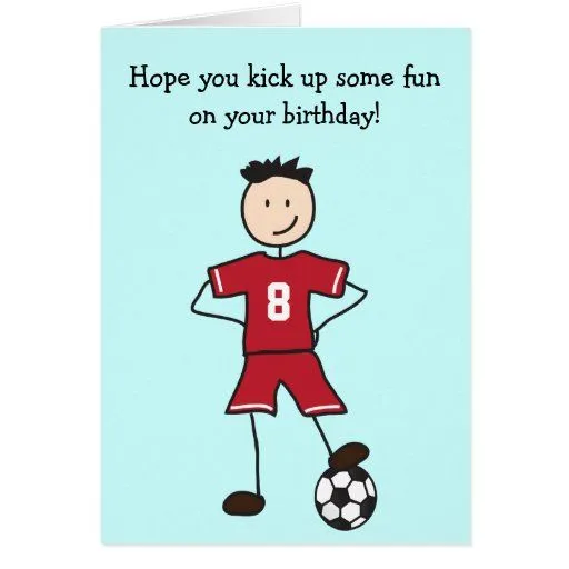 Tarjeta del feliz cumpleaños del jugador de fútbol | Zazzle