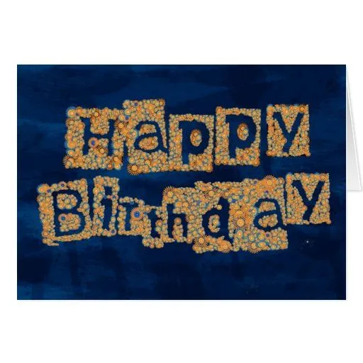 Tarjeta del feliz cumpleaños con las letras florid de Zazzle. Tarjeta del feliz cumpleaños con las letras florid de Zazzle.