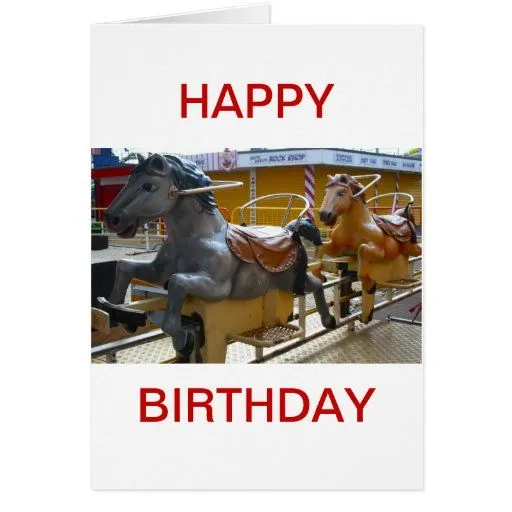 Tarjeta del feliz cumpleaños del paseo del caballo | Zazzle