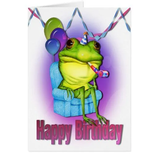 Tarjeta del feliz cumpleaños de la rana | Zazzle