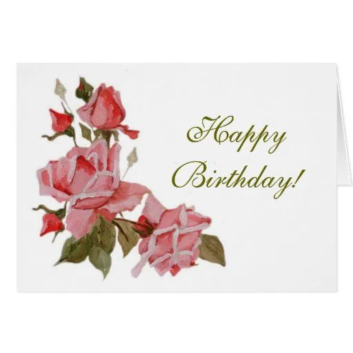 Tarjeta del feliz cumpleaños de los rosas | Zazzle