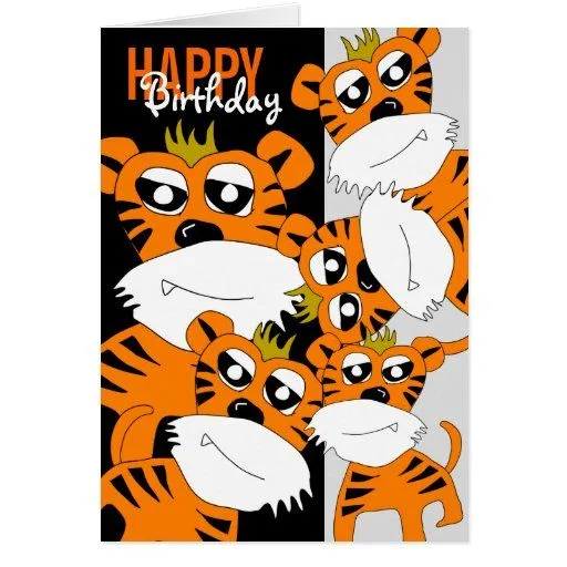 Tarjeta del feliz cumpleaños del tigre de Zazzle.