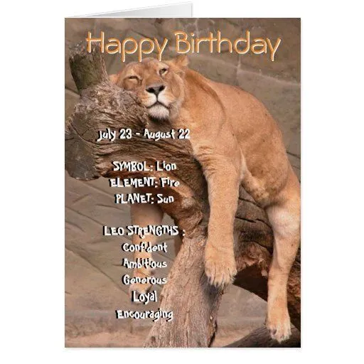 Tarjeta del feliz cumpleaños del zodiaco - Leo | Zazzle