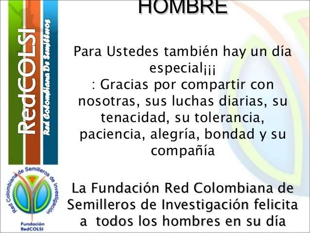 Tarjeta del Día del Hombre- Fundación RedCOLSI