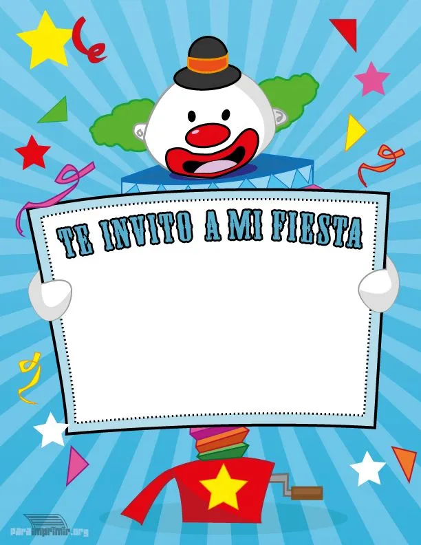 Tarjeta para imprimir de te invito a mi fiesta