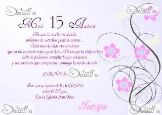 Tarjeta de Invitación 15 años Lila