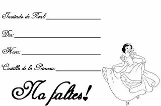 TARJETA PARA INVITACION DE BLANCANIEVES : ACTIVIDADES PARA NIÑOS