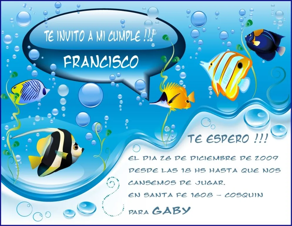 Tarjeta invitacion infantil