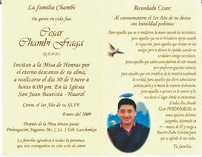 Tarjetas de invitación a misa de un fallecido - Imagui