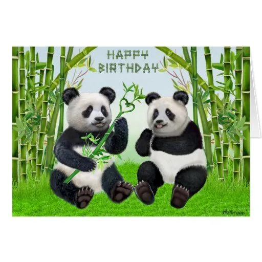 Tarjeta del oso de panda del feliz cumpleaños | Zazzle