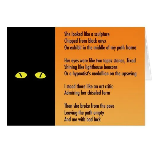 Tarjeta del poema de la metáfora de Halloween - ga de Zazzle.