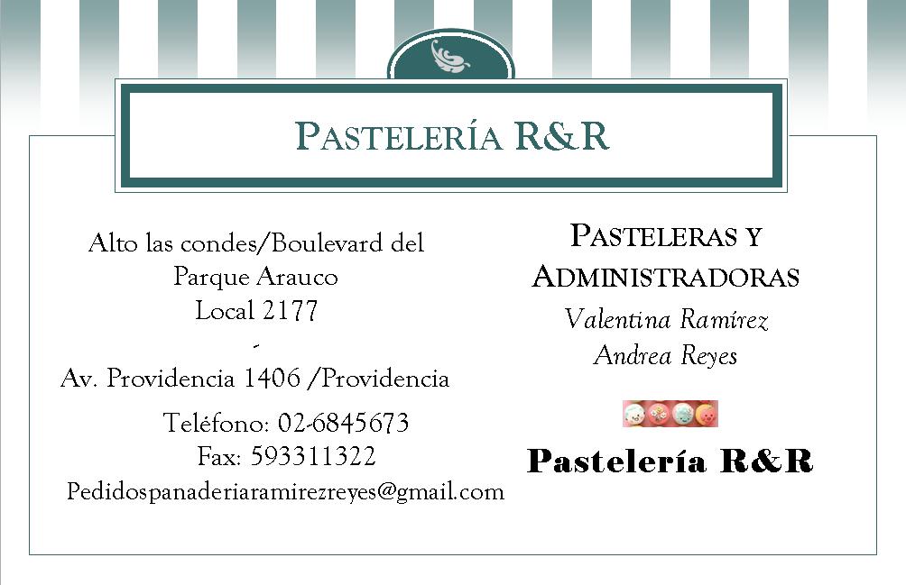 Tarjeta de Presentación | PASTELERÍA R&R.