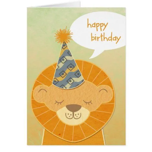 Tarjeta principal del feliz cumpleaños del león | Zazzle