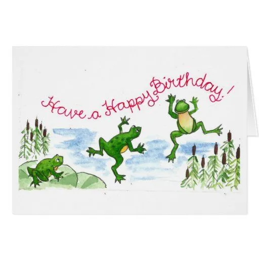 Tarjeta de las ranas del feliz cumpleaños de Zazzle.