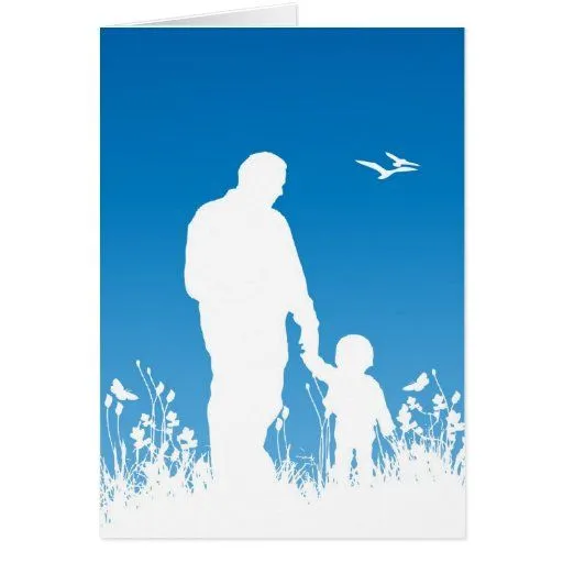 Tarjeta de la silueta del día de padre | Zazzle